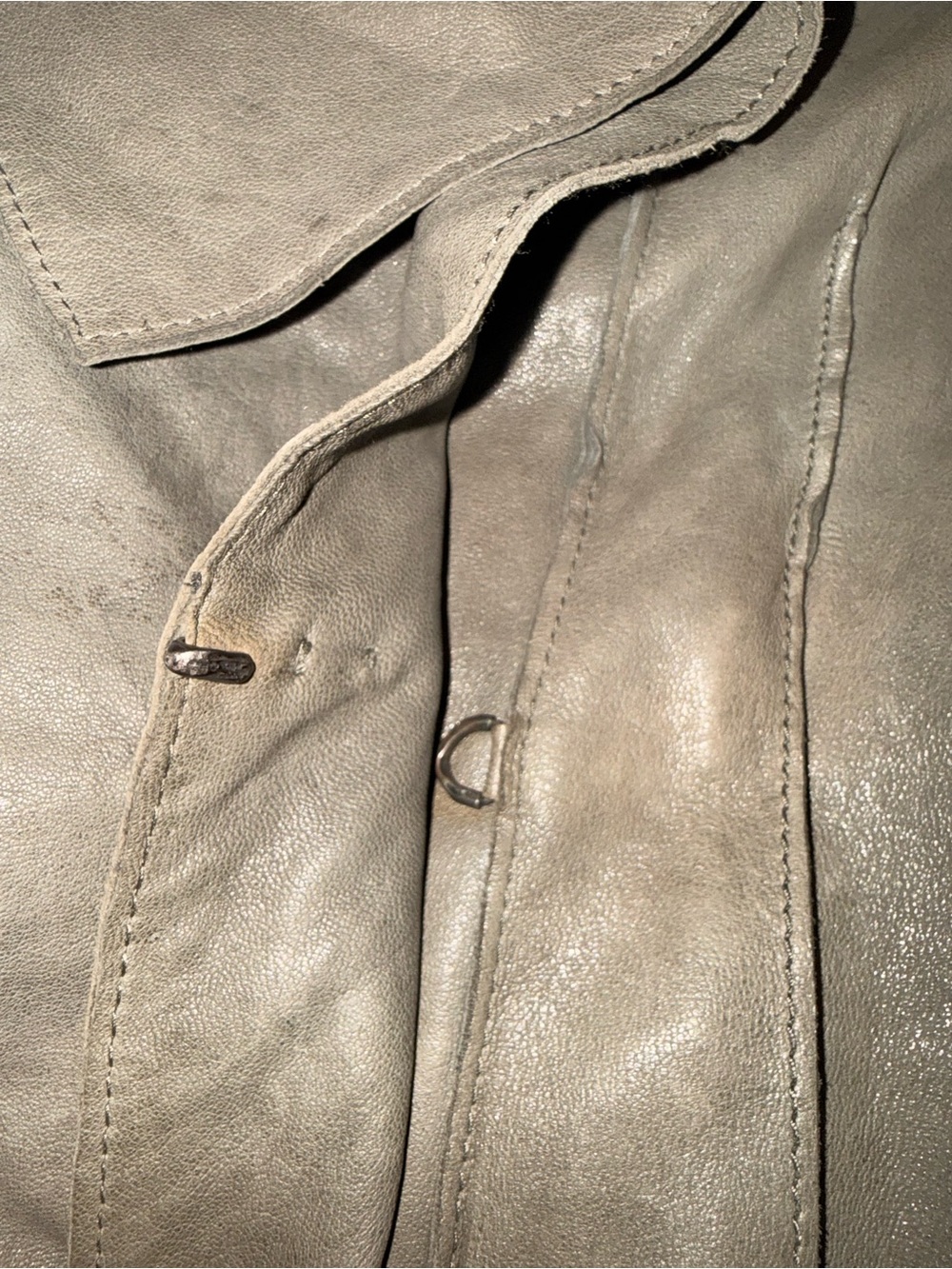 Beautiful Helmut Lang Olive Taupe Asymmetrical Draped Leather Jacket - Picture 3 of 13